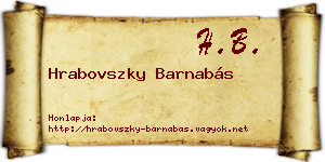 Hrabovszky Barnabás névjegykártya
