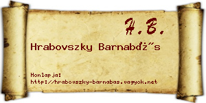 Hrabovszky Barnabás névjegykártya