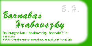 barnabas hrabovszky business card